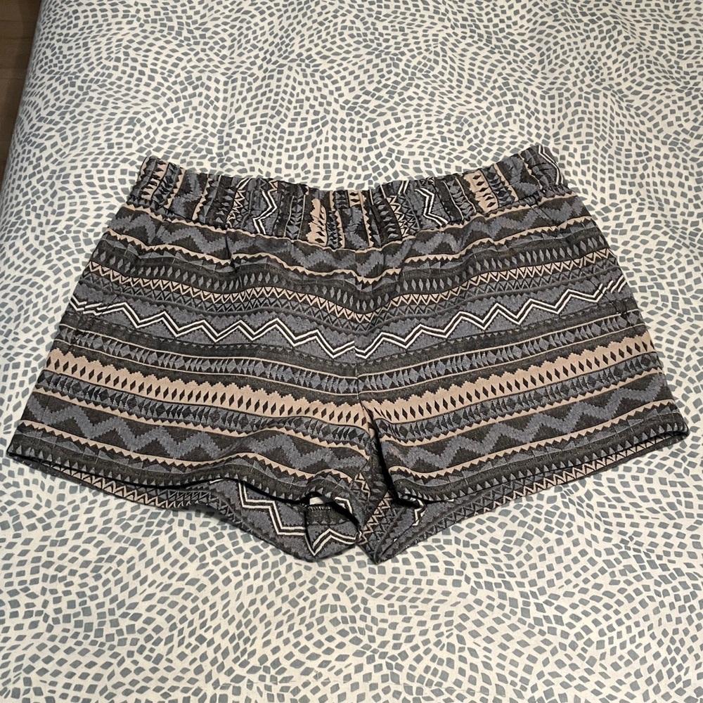 J. Crew Patterned Blue and Tan Women Shorts